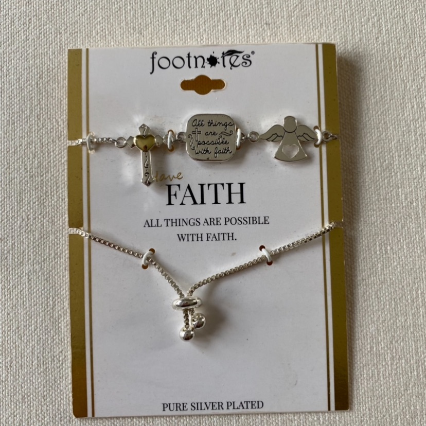 Footnotes Pure Silver Plated Faith Bracelet 25$